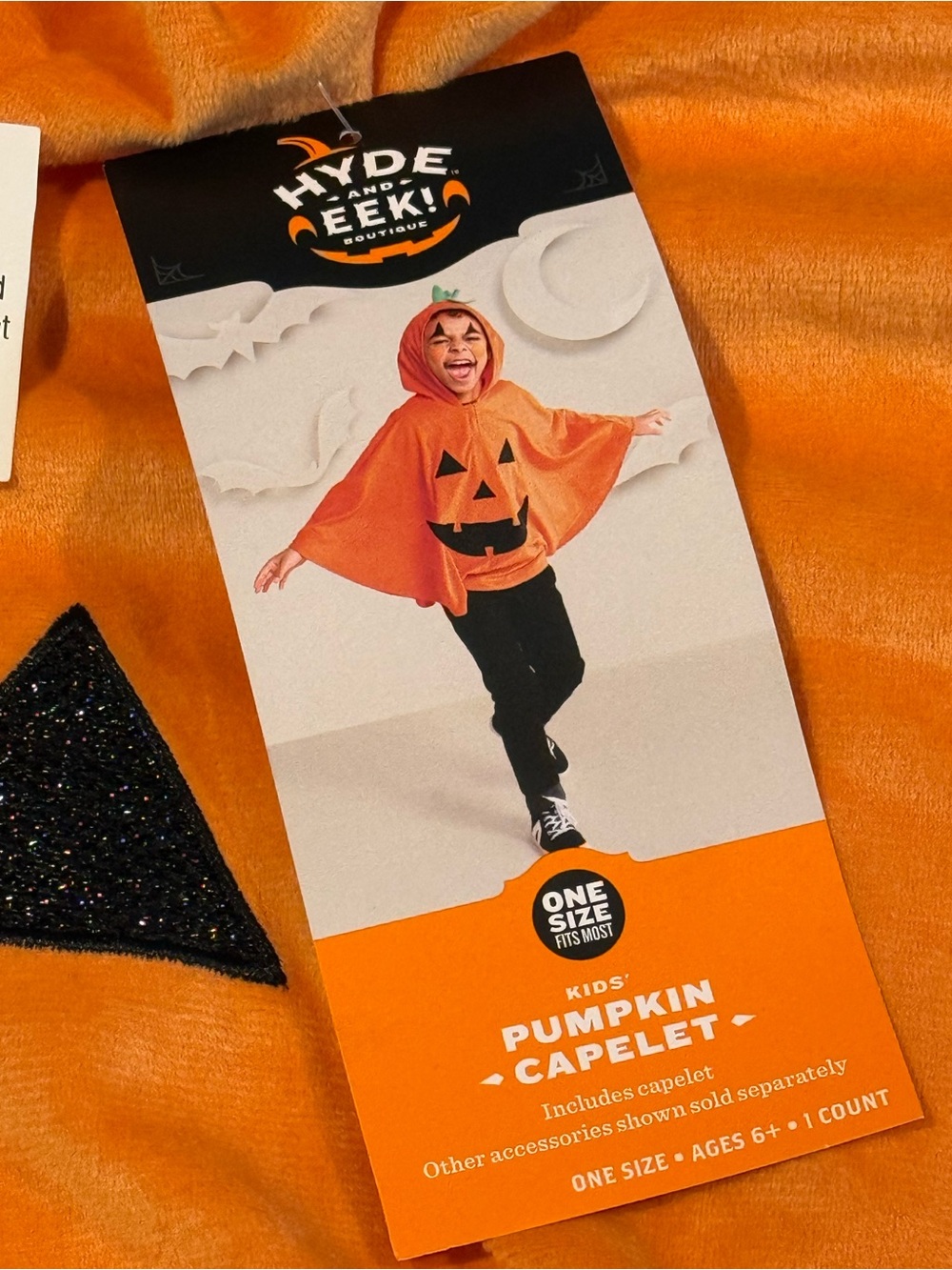 Hyde & Eek! Kids' Orange Pumpkin Capelet Costume